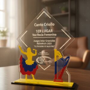 Trofeo Con Sticker Adhesivo o pieza en relieve